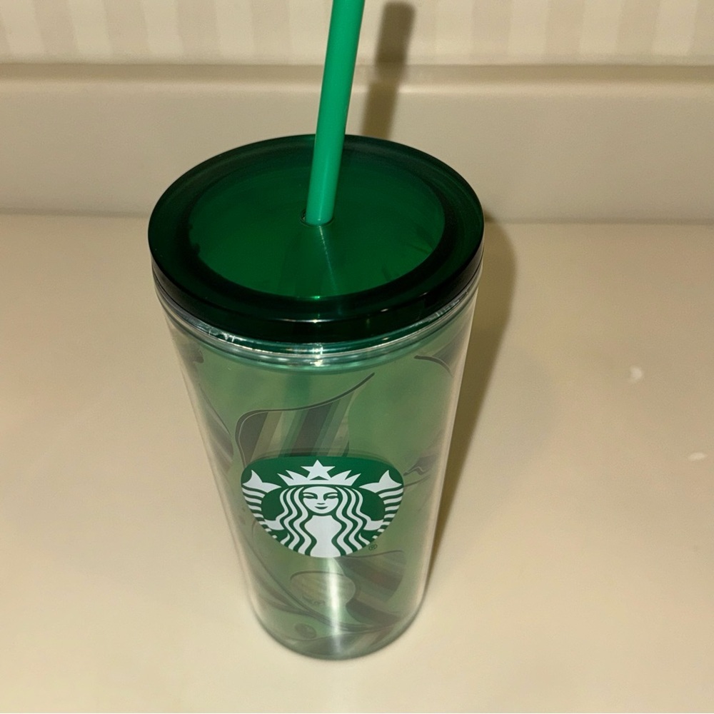 Two Starbucks 2021 16 Oz. Grande Cold Beverage Cups With Straws - Picture 6 of 15